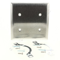 P&S 2-Gang Type 430 Magnetic Stainless Steel Strap Mount BLANK Wallplate SL24