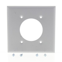 Leviton SCRATCHED Gray Steel 2.15" Receptacle Wallplate Outlet Cover Dryer 4934