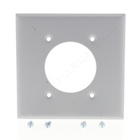 Leviton SCRATCHED Gray Steel 2.15" Receptacle Wallplate Outlet Cover Dryer 4934