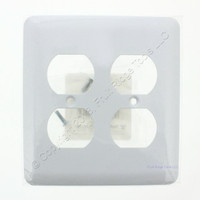 TayMac Metal White Textured Two Gang Duplex Receptacle Wallplate