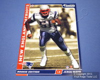 New Jerod Mayo New England Patriots NFL 2008 Rookie Fathead Tradeable Card 5"x7"