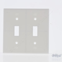 Hubbell White 2-Gang Toggle Switch Cover Wall Plate Switchplate Plastic WP2W
