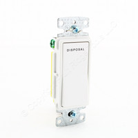 Hubbell White "Disposal" Decorator Rocker Single Pole ON/OFF Switch 15A RSD115DW