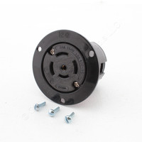 Eaton Black Twist Locking Non-NEMA Flanged Outlet Receptacle 10/20A 250/600V 3525BK