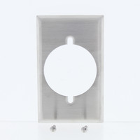 Eaton 1-Gang NON-MAGNETIC 302 Stainless Steel 2.156" Receptacle Wallplate Outlet Cover Dryer Range Welder 93221
