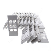 25 New Hubbell Lucent Technologies HBLLST309GY Gray 6-Port Snap-In Modular Wallplate Covers