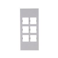 New Hubbell Lucent Technologies HBLLST309GY Gray 6-Port Snap-In Modular Wallplate