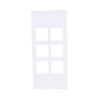 New Hubbell Lucent Technologies HBLLT309WA White 6-Port Snap-In Modular Wallplate