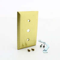 Hubbell 1G Smooth Brass Phone TV Cable Strap Mount Wallplate .375" Opening SB738