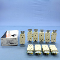 10 Hubbell Light Almond Residential Tamper Resistant Straight Blade Decorator Receptacle Outlets 5-15R 15A RRD15SLATR