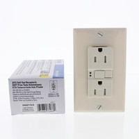 Eaton Lt Almond Tamper Resistant GFCI Self-Test Outlet Duplex Receptacle 15A NEMA 5-15R TRSGF15LA