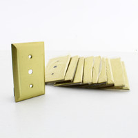 10-Pack Hubbell 1-Gang Brass Phone TV Strap Mount Wallplates .375" Opening SB738