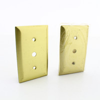 2-Pack Hubbell 1-Gang Brass Phone TV Strap Mount Wallplates .375" Opening SB738