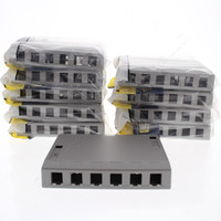 10 Hubbell iStation Gray 12-Port Surface Mount Boxes Keystone Housing ISB12GY