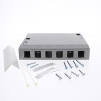 Hubbell iStation Gray 12-Port Data Surface Mount Box Keystone Housing ISB12GY
