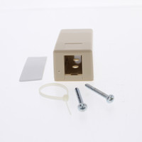 Hubbell "Telco Ivory" 1-Port Data Keystone Housing Surface Mount Box ISB1TI