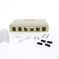 Hubbell Ivory 6-Port Data Voice Media Keystone Housing Surface Mount Box ISB6EI