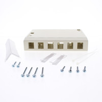 Hubbell "Office White" 12-Port Keystone Housing Surface Mount Data Box ISB12OW