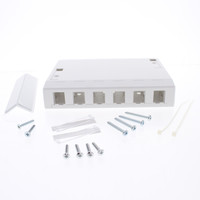 Hubbell White 12-Port Ethernet Data Keystone Housing Surface Mount Box ISB12W