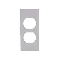 Hubbell HBLST302GY Gray Duplex Snap-In Modular Face Plate Cover for 1-Gang Recessed Wall & Furniture Connectivity Boxes