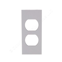 Hubbell HBLST302GY Gray Duplex Snap-In Modular Face Plate Cover for 1-Gang Recessed Wall & Furniture Connectivity Boxes