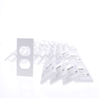 25 Hubbell HBLST302WA White Duplex Snap-In Face Plate Covers for 1-Gang Recessed Wall & Furniture Connectivity Boxes