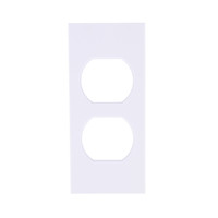 Hubbell HBLST302WA White Duplex Snap-In Modular Face Plate Cover for 1-Gang Recessed Wall & Furniture Connectivity Boxes