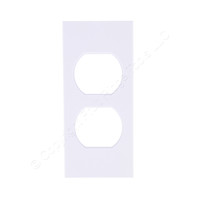 Hubbell HBLST302WA White Duplex Snap-In Modular Face Plate Cover for 1-Gang Recessed Wall & Furniture Connectivity Boxes