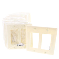 25 Hubbell Almond Standard 2-Gang Decorator/GFCI/Rocker Wallplates Unbreakable Nylon Cover NP262AL