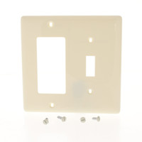 Hubbell Almond UNBREAKABLE Toggle Switch Decorator Cover GFCI Wallplate NP126AL