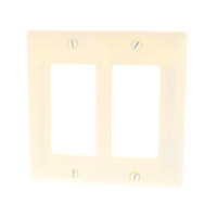 Hubbell Almond Standard 2-Gang Decorator/GFCI/Rocker Wallplate Unbreakable Nylon Cover NP262AL