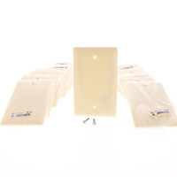 25 Hubbell Almond 1-Gang Blank Unbreakable Nylon Covers Wallplate Box Mount NP13AL