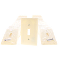 25 Hubbell Almond Unbreakable 1-Gang Toggle Cover Wall Plate Switchplates NP1AL