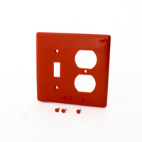 Hubbell Red 2-Gang UNBREAKABLE Wallplate Switch Duplex Receptacle Outlet Cover NP18R