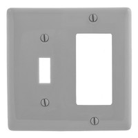 Hubbell Gray UNBREAKABLE Toggle Switch Decorator Cover GFCI Wallplate NP126GY