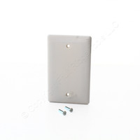 Hubbell Gray 2-Gang Duplex Receptacle Cover Box Mount Blank Wallplate NP138GY