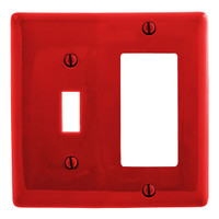 Hubbell Red UNBREAKABLE 2-Gang Toggle Switch Decorator Cover Wallplate NP126R