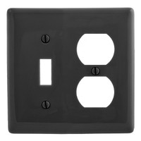 New Hubbell Black 2-Gang Nylon Wallplate Switch Duplex Receptacle Covers NP18BK