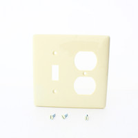 Hubbell Lt Almond 2-Gang UNBREAKABLE Wallplate Switch Receptacle Outlet Cover NP18LA