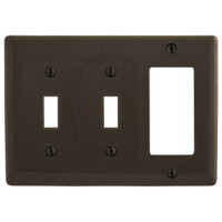 Hubbell Brown Standard 3G Decorator Toggle Combination Nylon Wallplate NP226