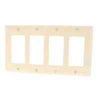 Hubbell Almond Standard Size 4-Gang Decorator Rocker Unbreakable Wallplate  Switchplate Cover NP264AL