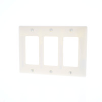 Hubbell Almond 3-Gang Decorator Rocker Switch GFCI Wallplate UNBREAKABLE Nylon Cover NP263AL
