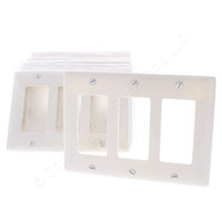10 Hubbell "Office White" 3-Gang Decorator Rocker Switch GFCI Wallplates UNBREAKABLE Nylon Cover NP263OW