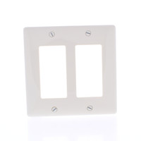 Hubbell "Office White" Standard 2-Gang Decorator/GFCI/Rocker Wallplate Unbreakable Nylon Cover NP262OW