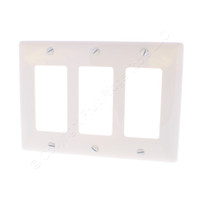 Hubbell Office White Standard Size 3-Gang Decorator Unbreakable Nylon Wallplate GFCI GFI Cover NP263OW