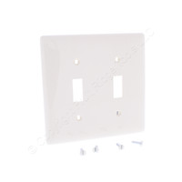 Hubbell Office White UNBREAKABLE Nylon 2-Gang Switch Cover Wallplate Switchplate NP2OW