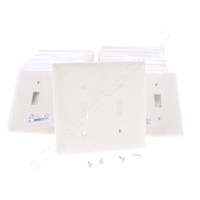 25 Hubbell Office White UNBREAKABLE Nylon 2-Gang Switch Cover Wallplate Switchplates NP2OW