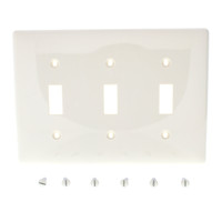 Hubbell "Office White" UNBREAKABLE Nylon 3-Gang Toggle Switch Cover Wallplate Switchplate NP3OW