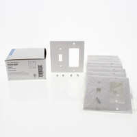 10 Eaton White Decorator GFCI Switch Cover Outlet Wallplate Switchplates 2153W