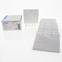 10 Eaton White STANDARD 2-Gang Blank Cover Box Mount Thermoset Wallplates 2137W
